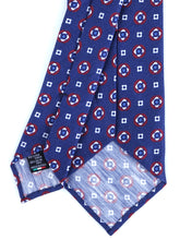 GEMINA unlined tailored blue tie in linen/silk